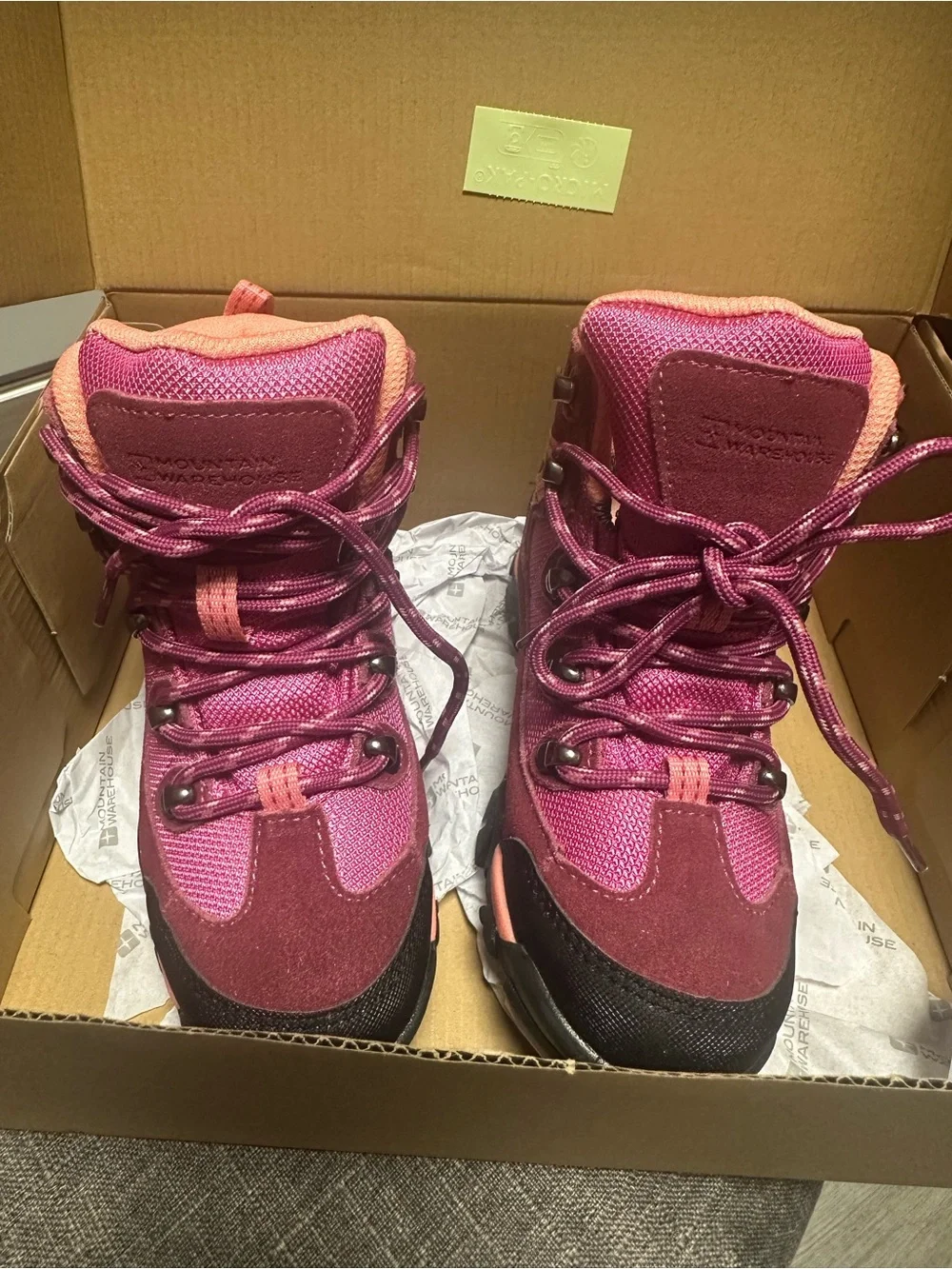 Kids Pink Outdoor Hiking Ankle Boots